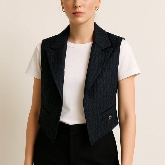 Chanel star print shimmer fabric vest size 40